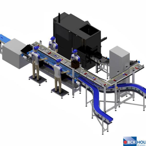 BCK Packing/repacking line for efficient packing in a compact space