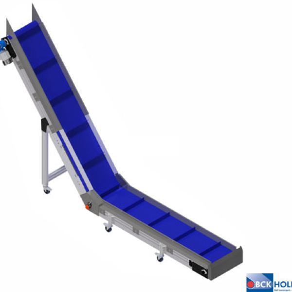 Incline belt conveyor with integrated metal detector