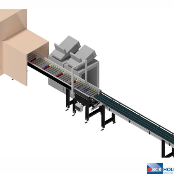 RD50 roller conveyor with an integrated weighing unit.